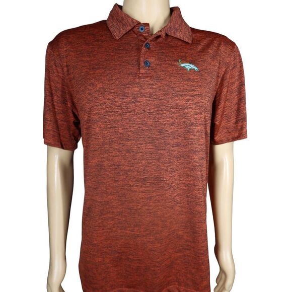Denver Broncos NFL Football Red‎ Heathered Polo Shirt Sz M - Picture 1 of 5